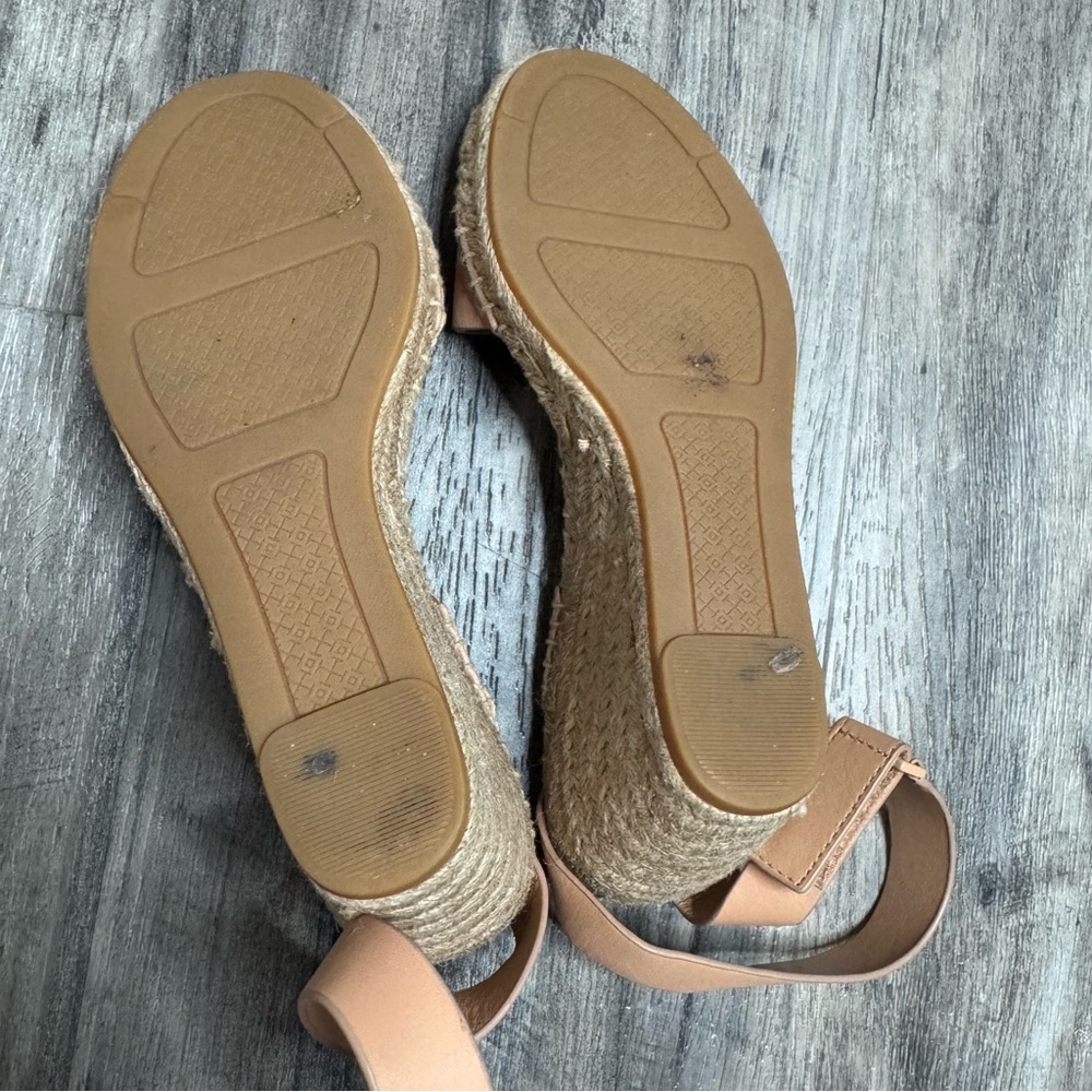 Tory Burch Bima 2 Espadrille Wedge Leather Strap Sandals Size 7 - Picture 8 of 11